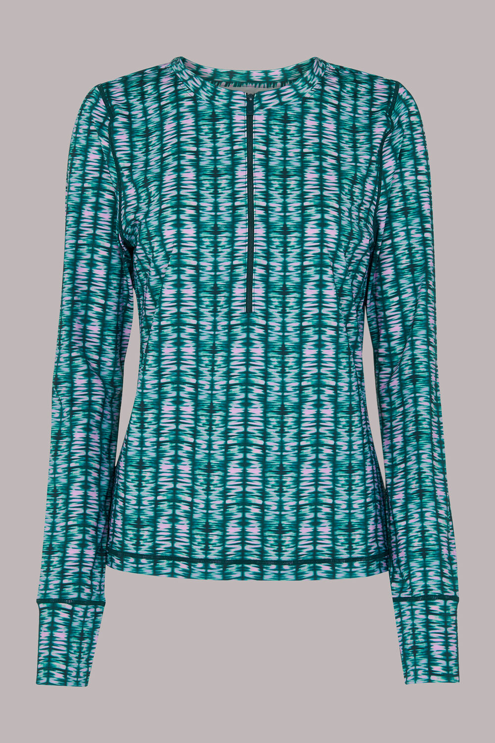 Abstract Wave Zip Sports Top